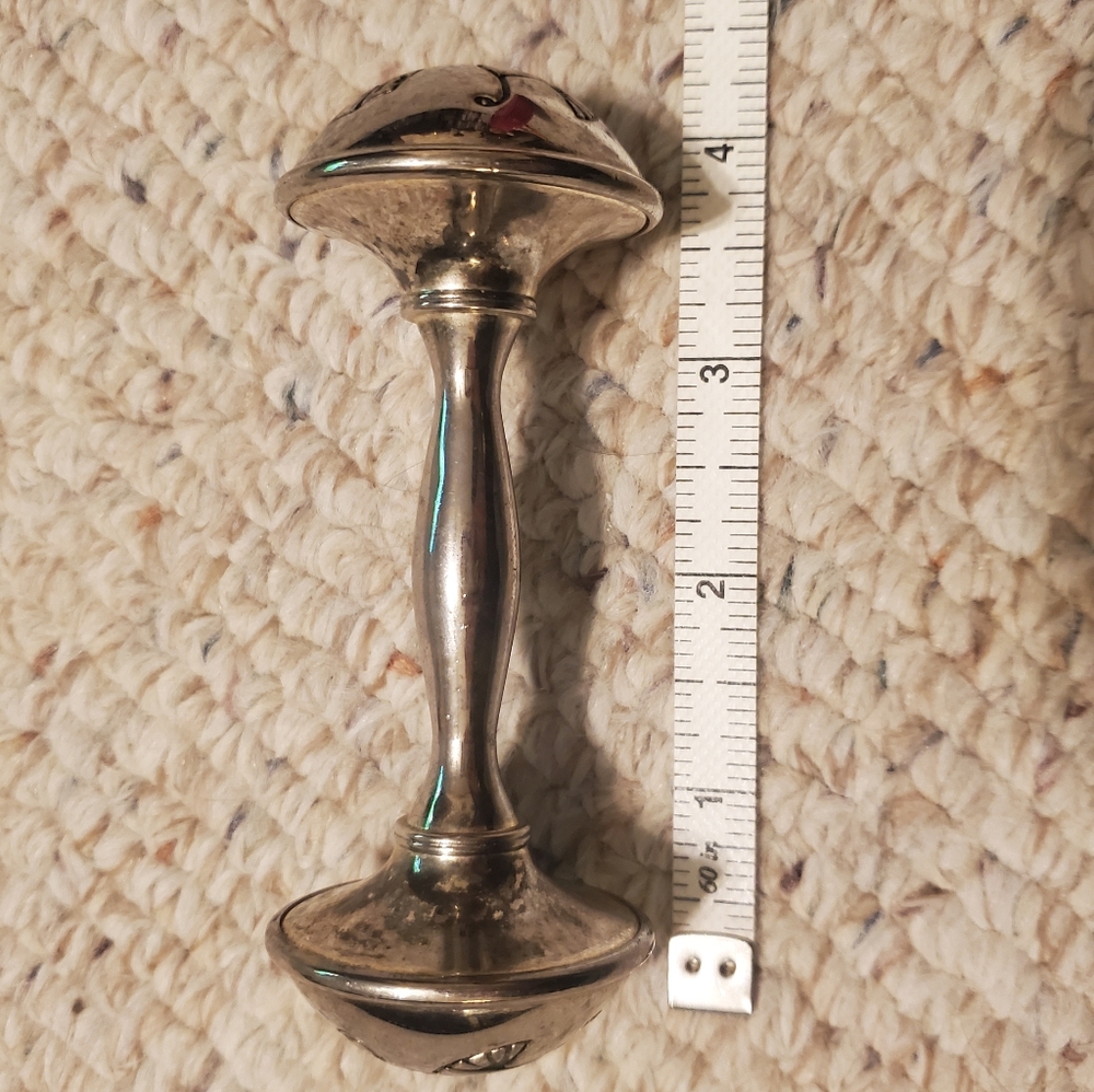 Vtg Metal Baby Rattle Keepsake - Picture 6 of 8